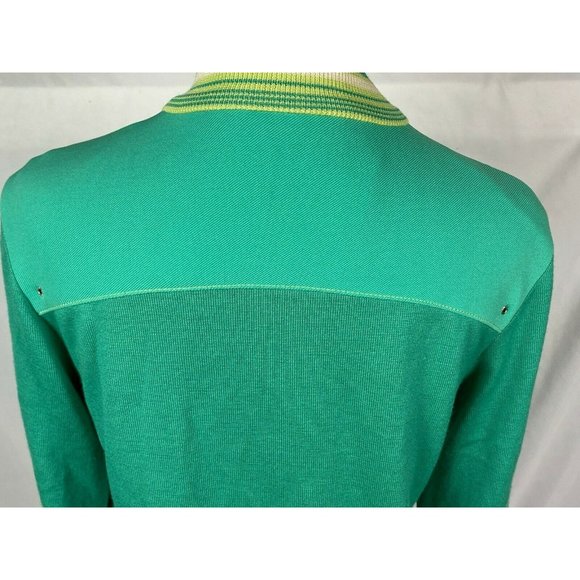 Vtg Golden Bear Jack Nicklaus Golf Jacket Womens Knit & Cotton Twill Green White - Picture 4 of 8